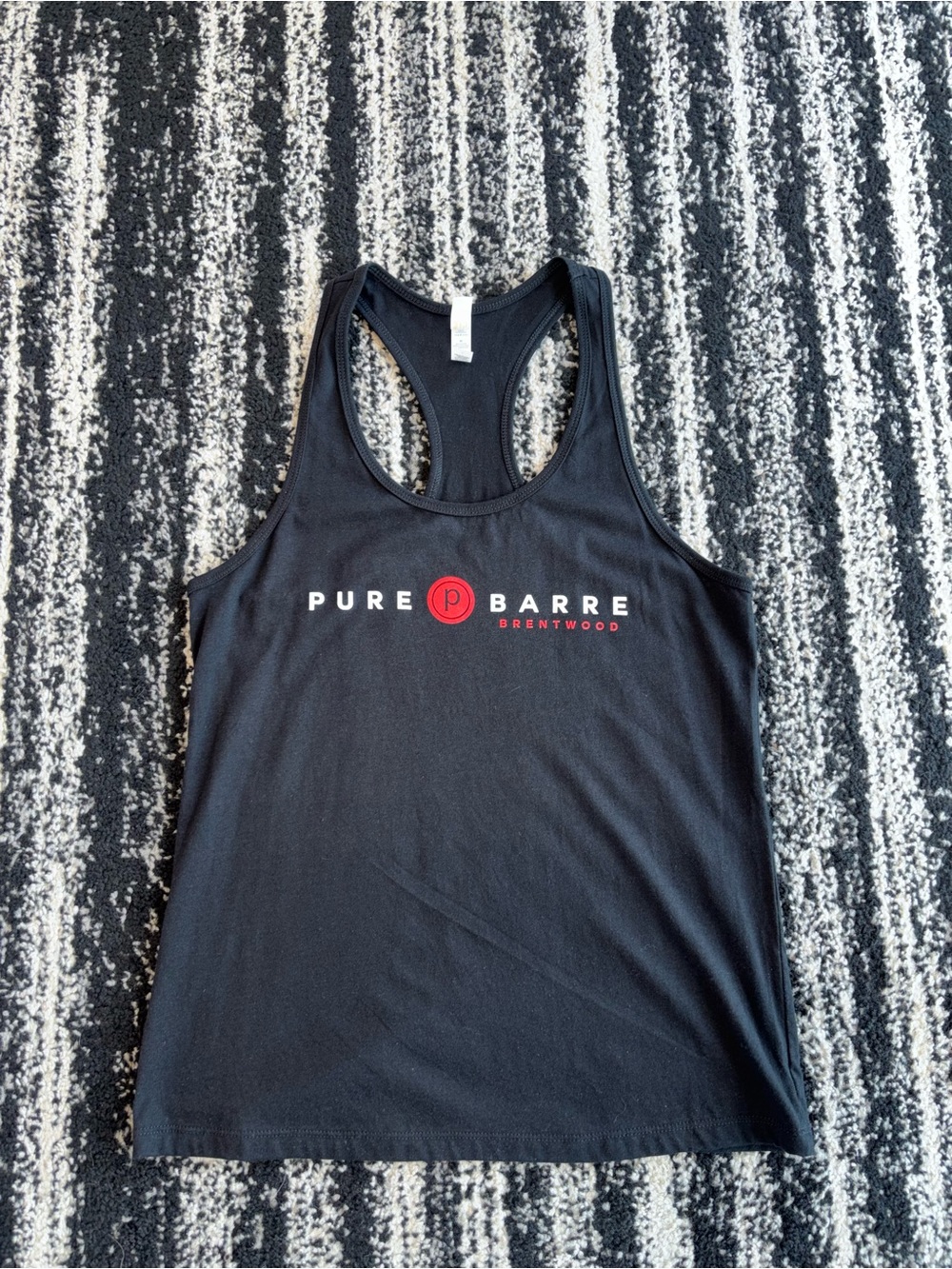 Pure Barre Black Tank with Red Logo Accent